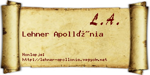 Lehner Apollónia névjegykártya